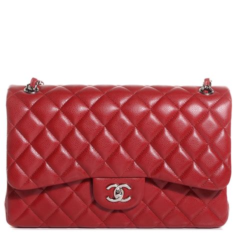 chanel medium red caviar|CHANEL Caviar Quilted Jumbo Double Flap Red .